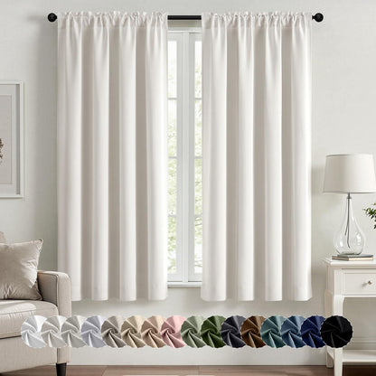 MIULEE Halloween Black Blackout Curtains for Bedroom Room 40"x63" 2 Panels