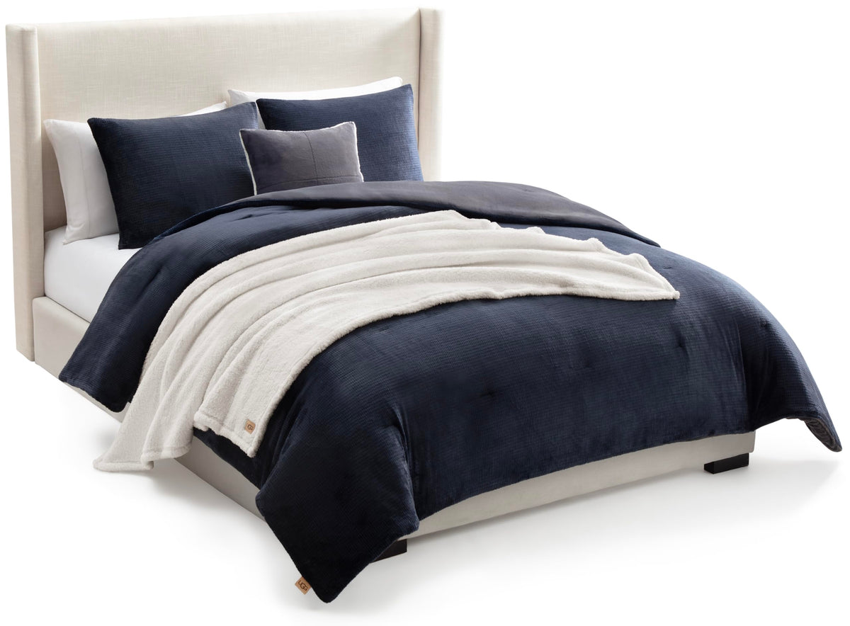 UGG Remina Queen Comforter Set with Throw Blanket & Pillow, 5-Piece, Beige