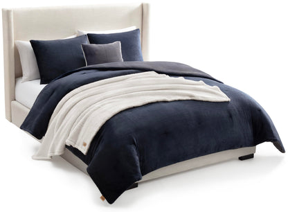 UGG Remina Queen Comforter Set with Throw Blanket & Pillow, 5-Piece, Beige
