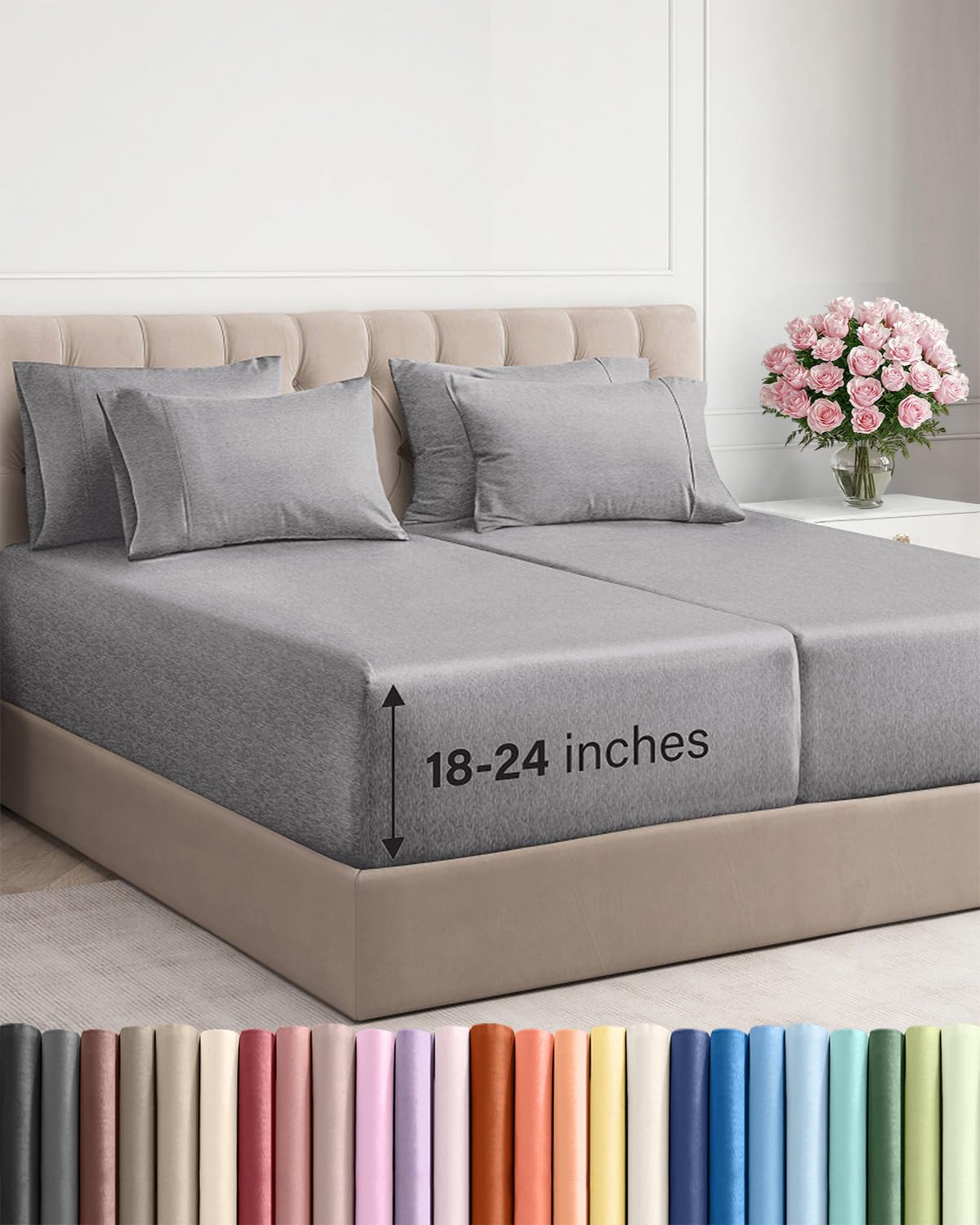 CGK Extra Deep King Sheet Set - 6pc Cooling Sheets - White