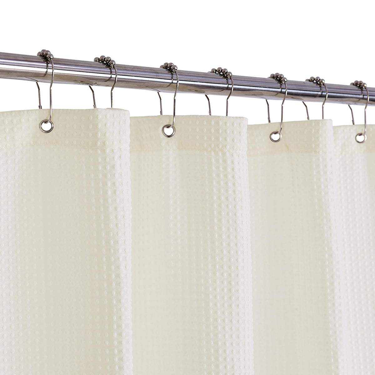Barossa Design Waffle Weave White Shower Curtain Hotel, Standard Size