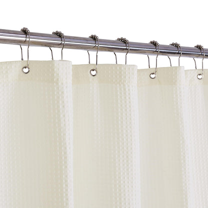 Barossa Design Waffle Weave White Shower Curtain Hotel, Standard Size