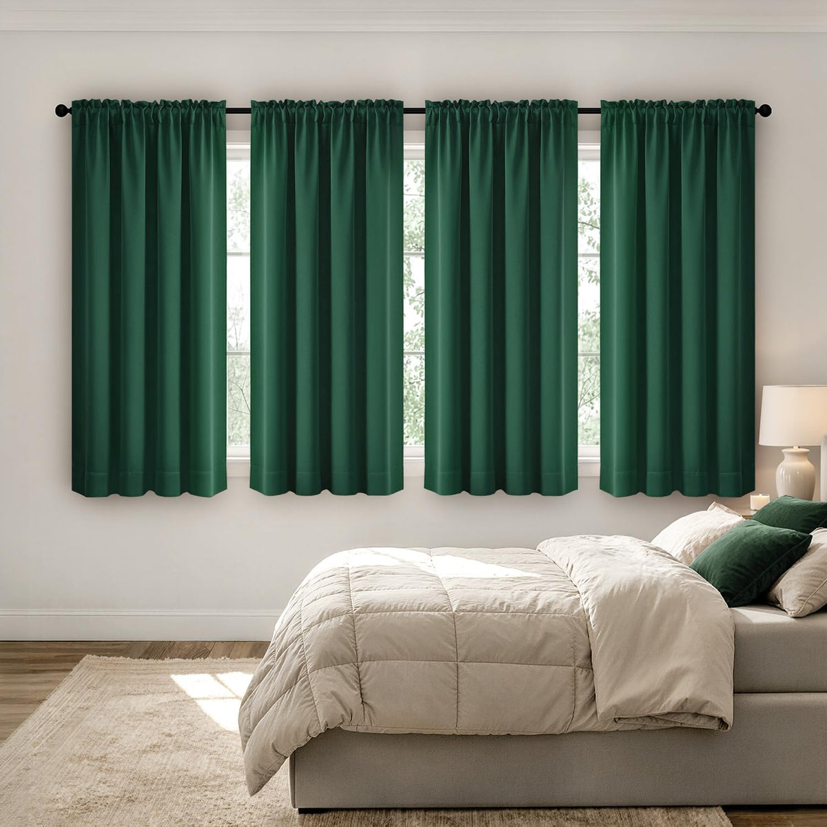 MIULEE Black Blackout Curtains 63 Inch Length for Bedroom Set of 4 Panels
