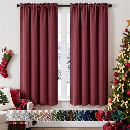 MIULEE Halloween Black Blackout Curtains for Bedroom Room 40"x63" 2 Panels