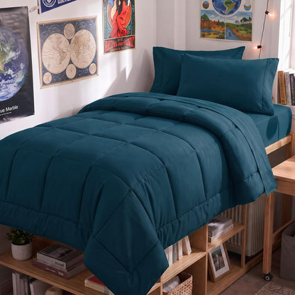 CozyLux Full Size Comforter Sets Black - 7 Pieces Bed in a Bag