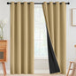 SimpleHome Cream 100% Blackout Curtains Room Darkening Living Room 84 Inch