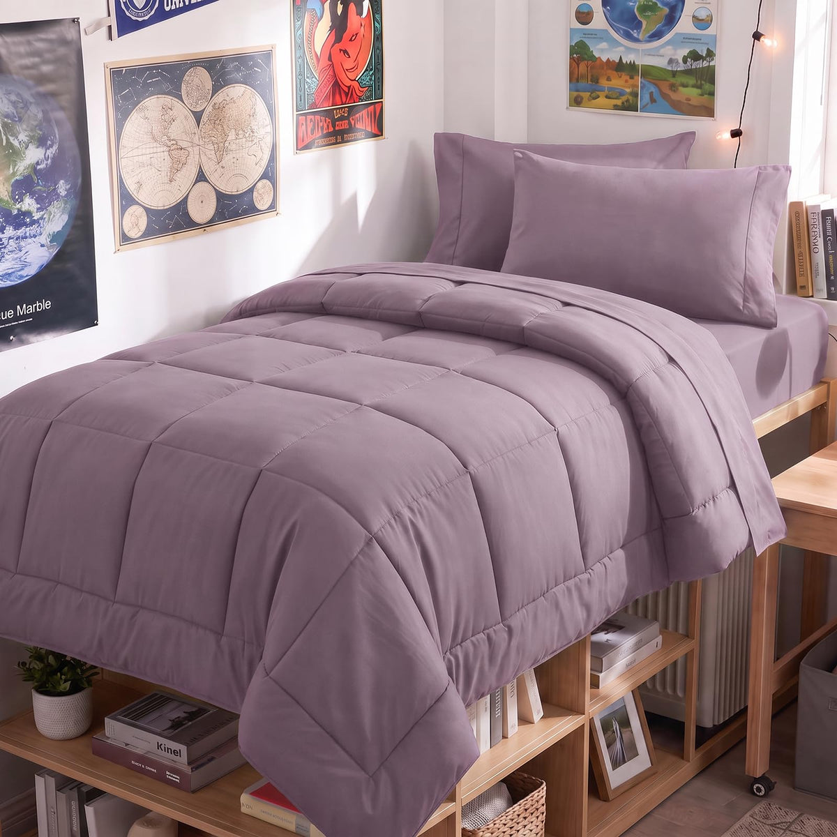 CozyLux Full Size Comforter Sets Black - 7 Pieces Bed in a Bag