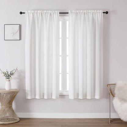 Chyhomenyc 2 Panels White Kitchen Curtains 36 Inch Length Tier Curtain