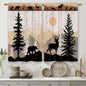 Teal Farmhouse Daisy Kitchen Curtains Wooden Flower Small Short Cafe Window Curtains Rustic Floral Butterfly Country Bathroom Drapes Treatment Tier Curtains 2 Panels (27.5x39 Inch)