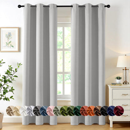 MIULEE Blackout Curtains for Bedroom 2 Panels 40 x 63 Inch Long Black