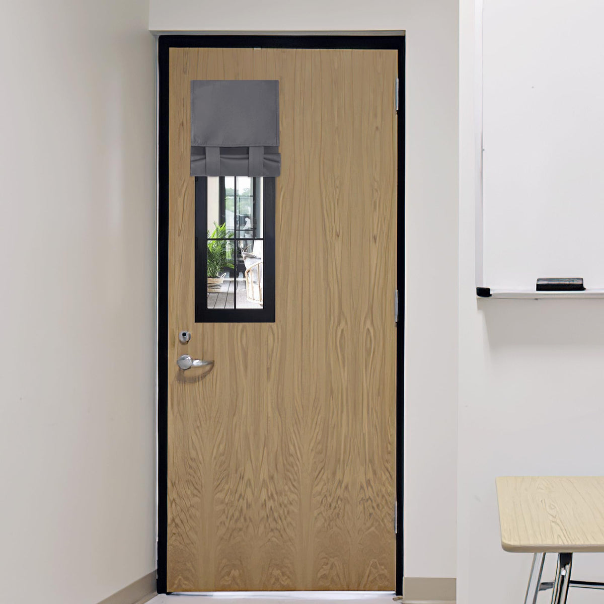 RYB HOME Blackout French Door Curtain, No Drill, W26 x L69, Black, 1 Panel