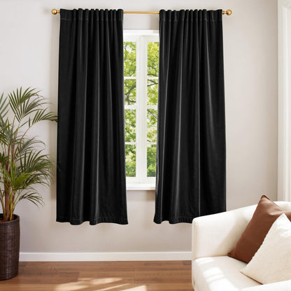 Lazzzy Blackout Curtains Thermal Insulated Curtains Room Window Drapes Super Soft Luxury Curtains for Living Room Bedroom Rod Pocket 2 Panels, 96 Inch Lined | Beige