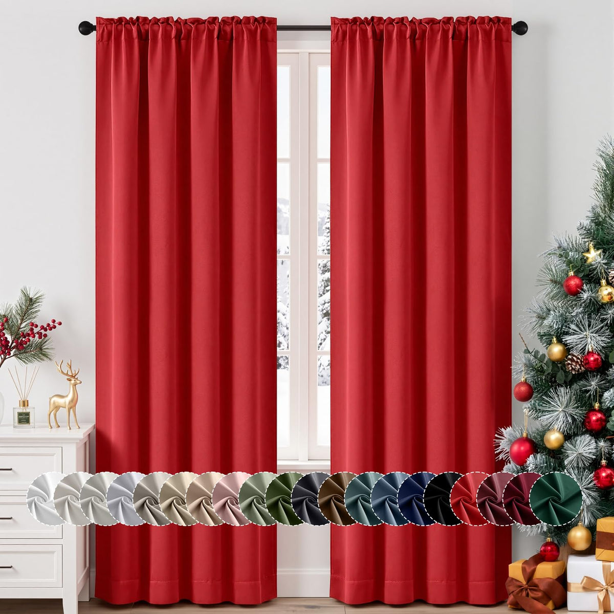 MIULEE Halloween Black Blackout Curtains for Bedroom Room 40"x63" 2 Panels