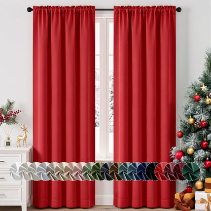 MIULEE Halloween Black Blackout Curtains for Bedroom Room 40"x63" 2 Panels