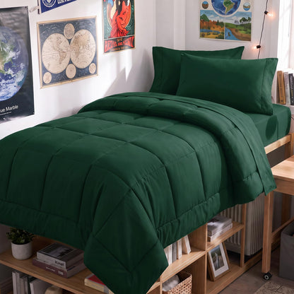 CozyLux Full Size Comforter Sets Black - 7 Pieces Bed in a Bag