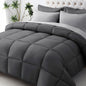 JOLLYVOGUE Full Comforter Set, Ultra-Soft Bed in a Bag Full Size 7 Pieces, Oeko-TEX Certified Bedding Set with Down Alternative Comforter, Sheets, Pillowcases & Shams, Black