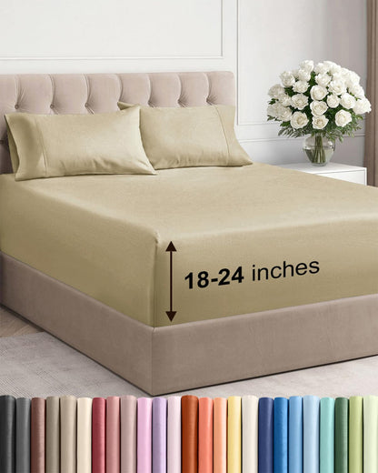 CGK Extra Deep King Sheet Set - 6pc Cooling Sheets - White