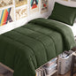 CozyLux Queen Comforter Set, 3-Piece Box-Stitched, Black