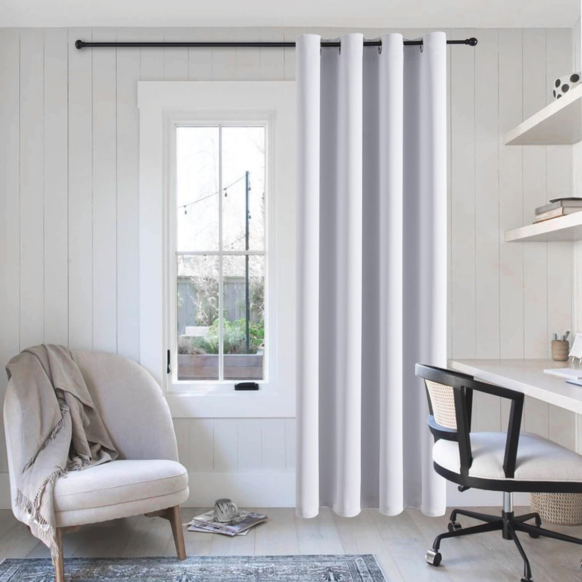 ChrisDowa Blackout Curtains Door Curtain for Doorway Privacy Closet Drapes