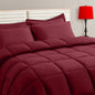 TAIMIT Twin Size Comforter Set - 5 Pieces, Bed in a Bag Bedding Sets with All Season Soft Quilted Warm Fluffy Reversible Comforter,Flat Sheet,Fitted Sheet,1 Pillow Shams,1 Pillowcases,Black