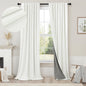 100% Blackout Curtains 84 Inch Length 2 Panels Set Neutral Boho Linen Farmhouse for Bedroom Windows Living Room Darkening Thermal Insulated Drapes Natural Cream Ivory 7ft Long Back Tab Pleated Pocket