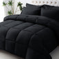 JOLLYVOGUE Queen Comforter Set, Ultra-Soft Bed in a Bag Queen Size 7 Pieces, Oeko-TEX Certified Bedding Set with Down Alternative Comforter, Sheets, Pillowcases & Shams, Black