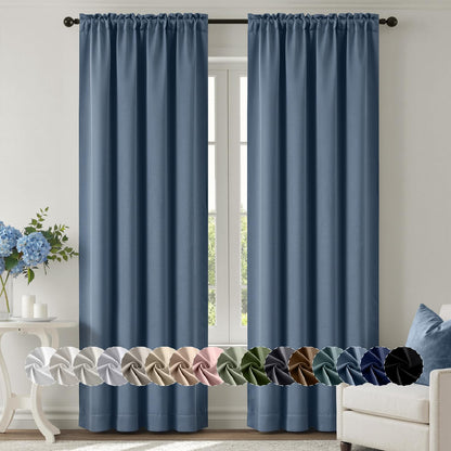 MIULEE Halloween Black Blackout Curtains for Bedroom Room 40"x63" 2 Panels