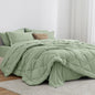 Love's cabin Queen Comforter Set, 7 Pieces Bed in a Bag, Black