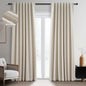 Topfinel Cream Linen Blackout Curtains 84 Inch Long for Bedroom Living Room, Ivory Pinch Pleat Back Tab Full Blackout Drapes Farmhouse Boho Curtains for Window, White Neutral Curtains 52" X 84" 7 FT