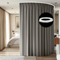 Room Divider Ceiling Mounted Curtains Track Sets Extra Wide Blackout Curtain Flexible Tracks for Bedroom Privacy Partition Separator, 1 Panel Black Drape and White Rail, W8.3 x H8ft