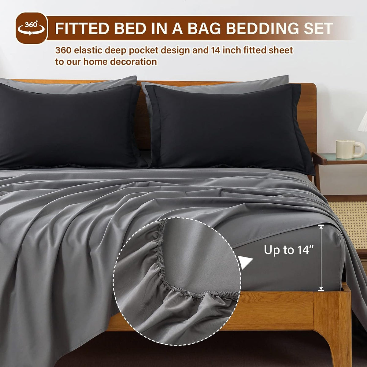 Cosybay 7pcs Reversible Comforter Set Full Down Alternative Bedding Sets