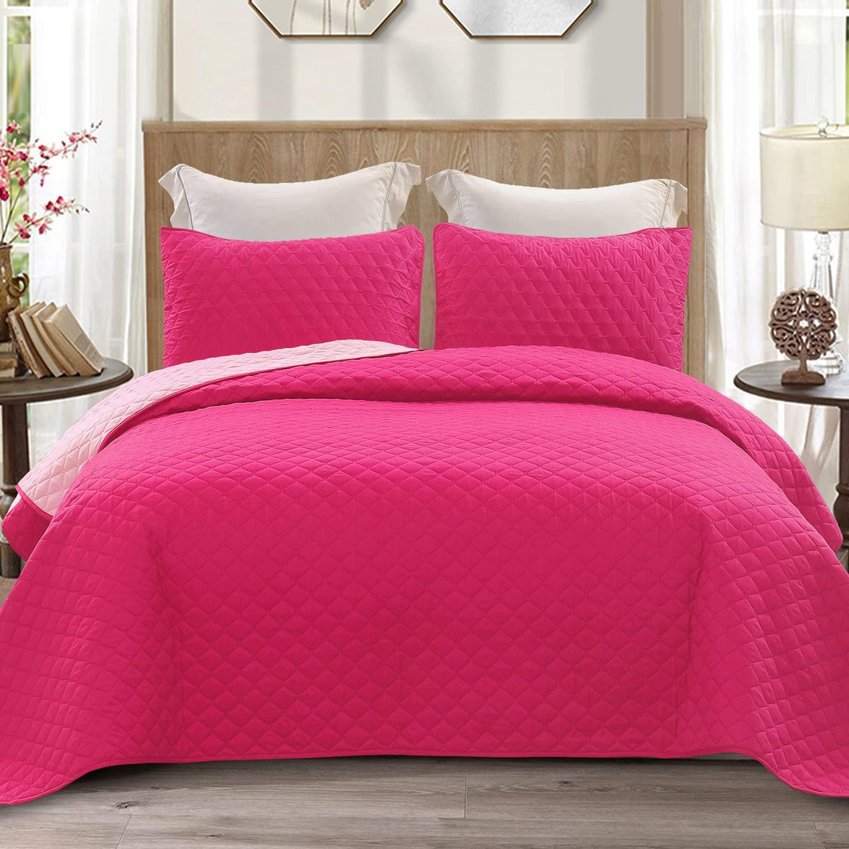 Exclusivo Mezcla Reversible Full Queen Quilt Bedding Set, Grey