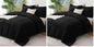 CozyLux Queen Comforter Set, 3-Piece Box-Stitched, Black