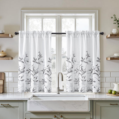 HOMEIDEAS Kitchen Curtains, Short Non-See-Through Privacy Curtains 30"X36"