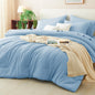 CozyLux Queen Comforter Set Black, 7 Pieces Bed in a Bag