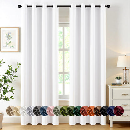MIULEE Blackout Curtains for Bedroom 2 Panels 40 x 63 Inch Long Black