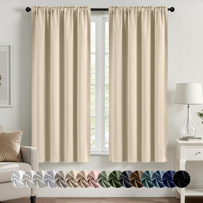 MIULEE Halloween Black Blackout Curtains for Bedroom Room 40"x63" 2 Panels