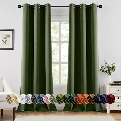 MIULEE Blackout Curtains for Bedroom 2 Panels 40 x 63 Inch Long Black