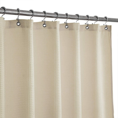 Barossa Design Waffle Weave White Shower Curtain Hotel, Standard Size