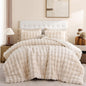 YIKUSH Queen Faux Fur Soft Comforter Set, Fluffy Linen Rabbit Fur Comforter