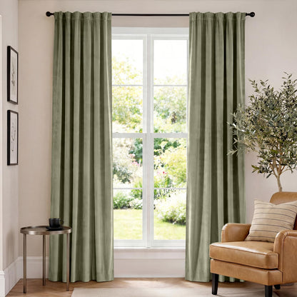 Lazzzy Blackout Curtains Thermal Insulated Curtains Room Window Drapes Super Soft Luxury Curtains for Living Room Bedroom Rod Pocket 2 Panels, 96 Inch Lined | Beige