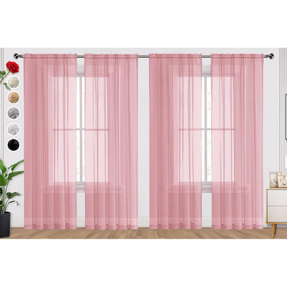 SpaceDresser Sheer Voile Curtains for Living Room 84 Inch Long 2 Panels