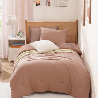 Queen Comforter Set-7 Pieces Soft Prewashed Bed in a Bag Queen Bedding Sets