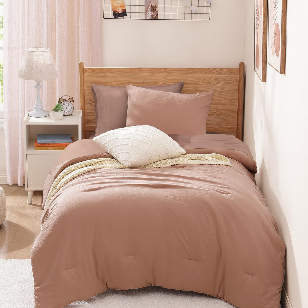 Full Size Comforter Sets-7 Pieces Ultra Soft Bed in a Bag Full Bedding Sets
