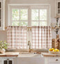 Miss Adola 36 Inch Length Kitchen Tier Curtains Pumpkin Leaf Cafe Curtains