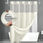 No Hook Shower Curtain with Liner Set Hotel Waffle Burgundy 72W X 75L