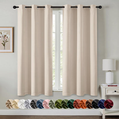 MIULEE Blackout Curtains for Bedroom 2 Panels 40 x 63 Inch Long Black
