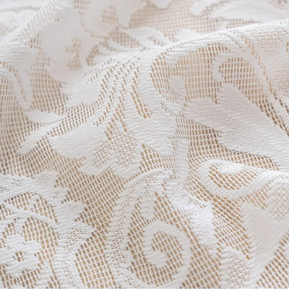 ALIGOGO Short White Lace Kitchen Curtains 36 Length 2 Panels W26 x L36 Inch