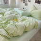 LifeTB Queen Comforter Set Fluffy Plaid Checkered Pattern Modern Style Geometric Comforter with 2 Pillow Shams Grid Plaid Bedding Comforter for Boys Men All Season Queen Size Bed Comforter Set