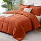 CozyLux Queen Comforter Set, 3-Piece Box-Stitched, Black